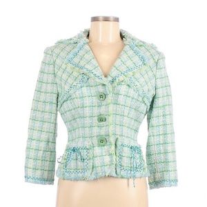 KAY UNGER plaid blazer, cropped jacket Spring Sz 8